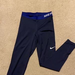 Blue Nike Pro leggings